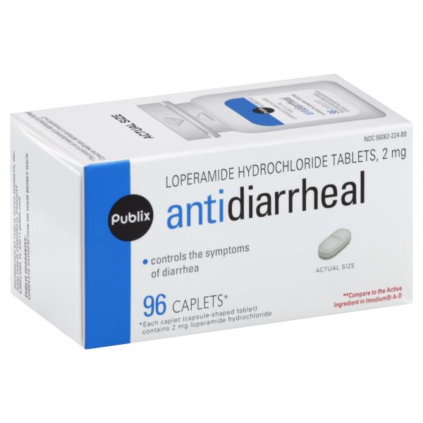 Publix Anti Diarrheal, 2 mg, Caplets