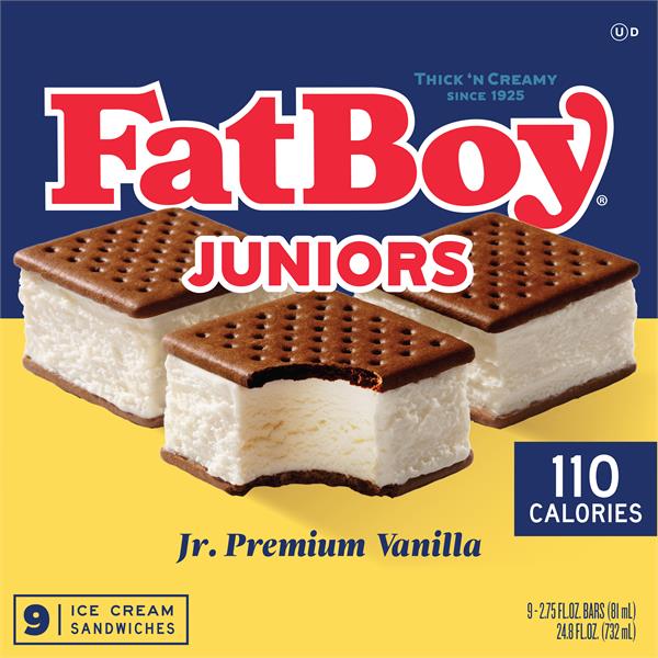 FatBoy Ice Cream Sandwiches, Premium Vanilla, Jr. | Publix Super Markets