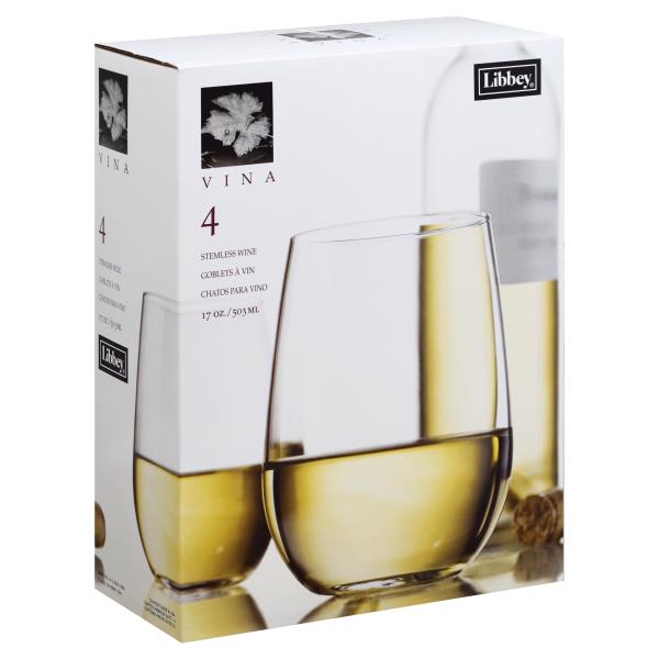 Wine Libbey Vina Glasses Stemless Wine 17 Oz