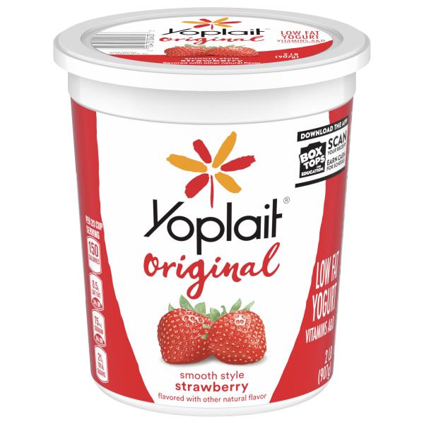 Yoplait Original Yogurt, Low Fat, Smooth Style Strawberry Flavored ...