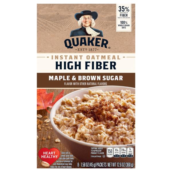 Quaker Select Starts Instant Oatmeal High Fiber Maple Brown Quaker Select Starts Instant Oatmeal High Fiber Maple Brown Sugar