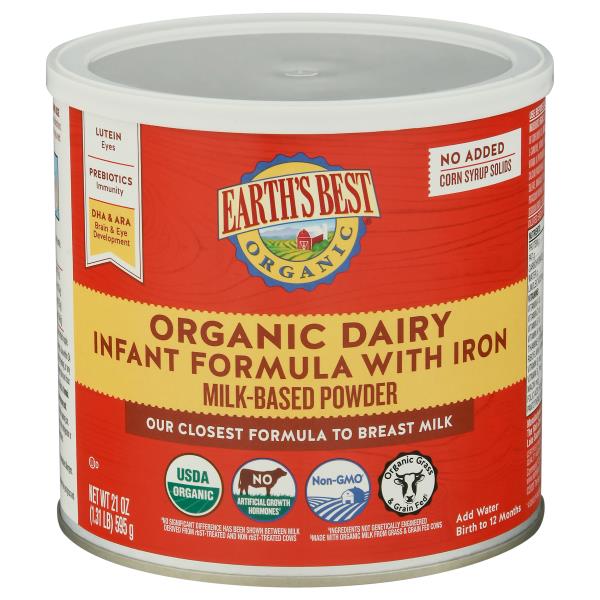 earth's best organic infant powder formula with iron