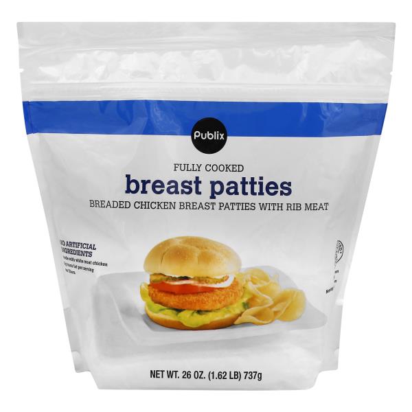 Publix Chicken Breast Patties, Fully Cooked | Publix Super Markets