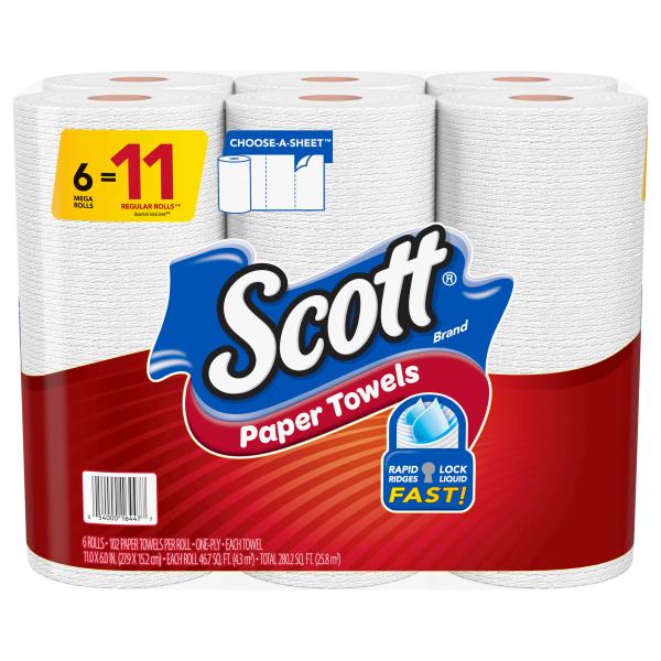 Scott Paper Towels, Choose-A-Sheet, Mega Rolls, One-Ply ...
