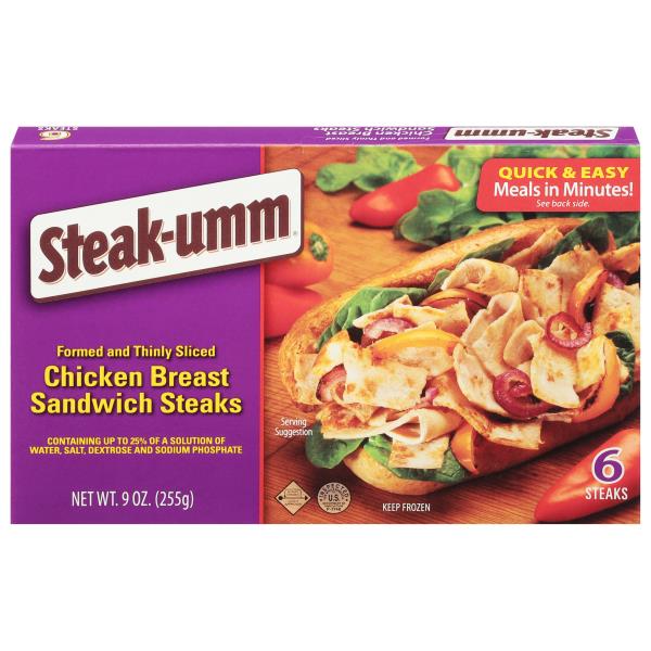 Steak Umm Sandwich Steaks Chicken Breast Formed And Thinly Sliced