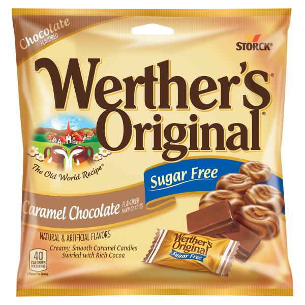 Werther's Original Hard Candies, Sugar Free, Caramel Chocolate Flavored ...