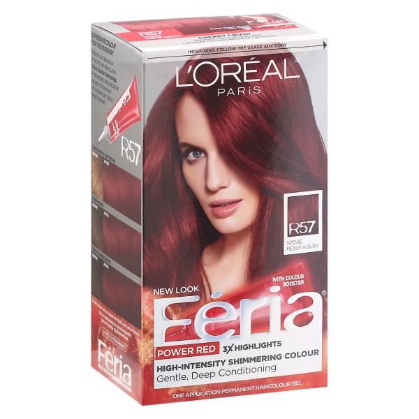 Feria Permanent Haircolour Gel Intense Medium Auburn R57 Cherry Feria Permanent Haircolour Gel Intense Medium Auburn R57 Cherry Crush