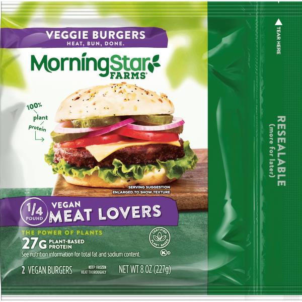 MorningStar Farms Burgers, Vegan, Meat Lovers, 1/4 Pound : Publix.com