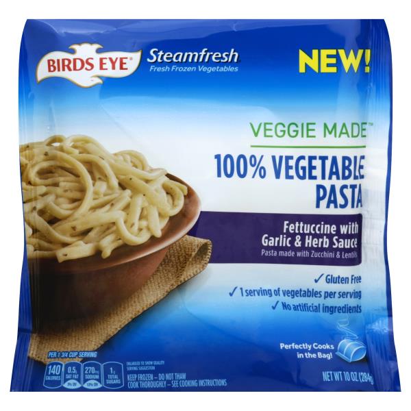 Birds Eye Steamfresh Veggie Made Pasta, 100% Vegetable, Fettucine with