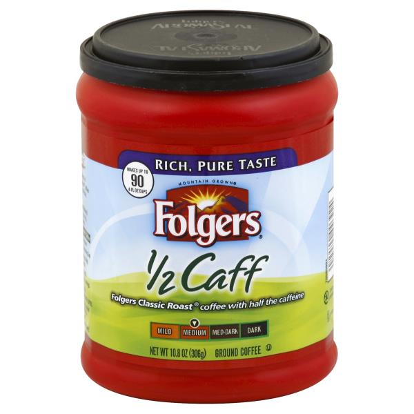 folgers decaf coffee caffeine content