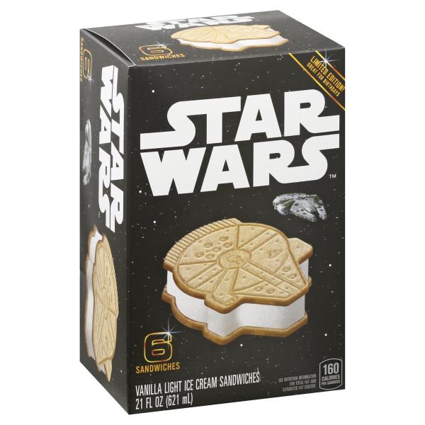 Star Wars Ice Cream Sandwiches, Vanilla, Light