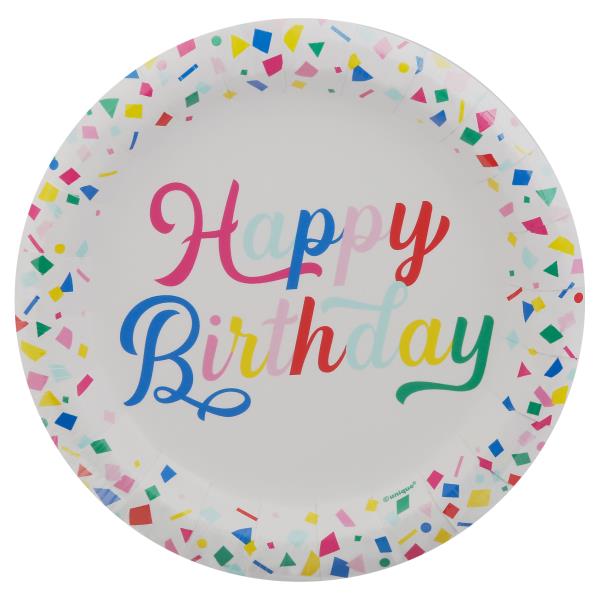 Unique Paper Plates, Colorful Confetti Birthday, 6-3/4 Inch | Publix ...