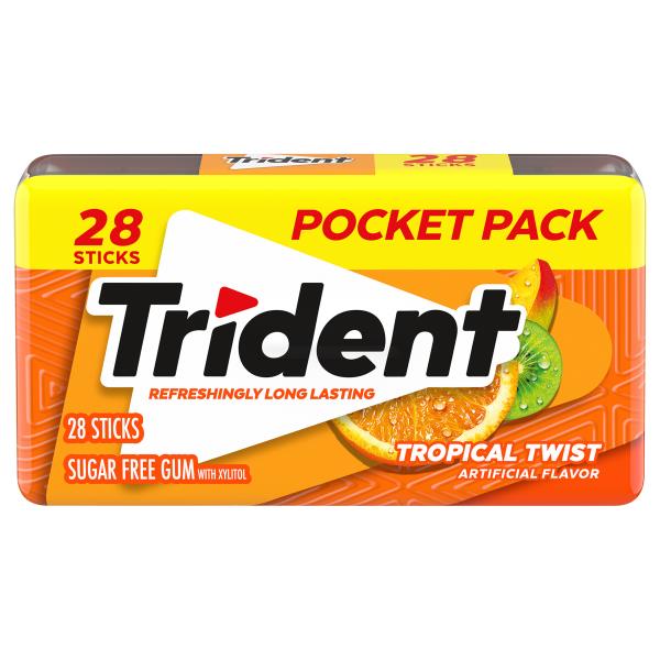 Trident Gum With Xylitol Sugar Free Tropical Twist Pocket Pack Publix Super Markets