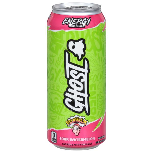 Ghost Energy Drink, Zero Sugar, Warheads Sour Watermelon - Spoonful App