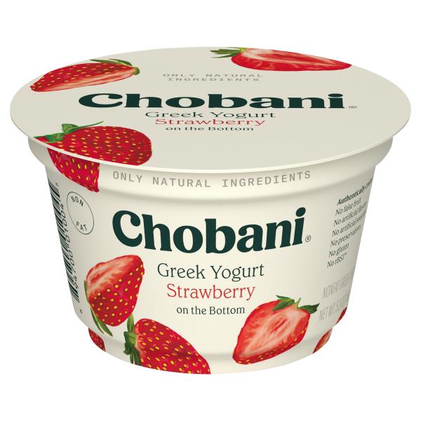 Chobani Yogurt, Greek, Non-Fat, Strawberry on the Bottom : Publix.com