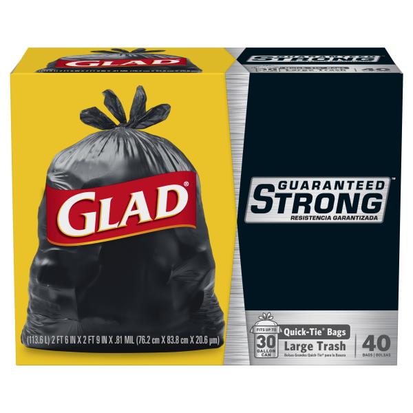 Glad Trash Bags Strong Quick Tie Large 30 Gallon Publix Glad Trash Bags Strong Quick Tie Large 30 Gallon