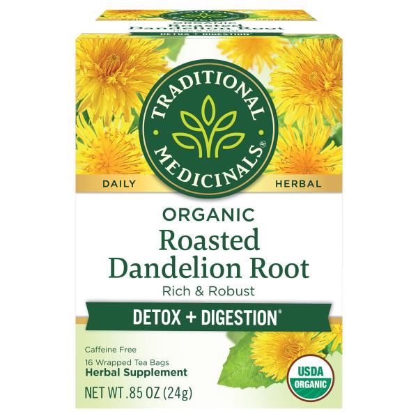 Traditional Medicinals Herbal Tea Organic Roasted Dandelion Root Traditional Medicinals Herbal Tea Organic Roasted Dandelion Root Caffeine Free Wred