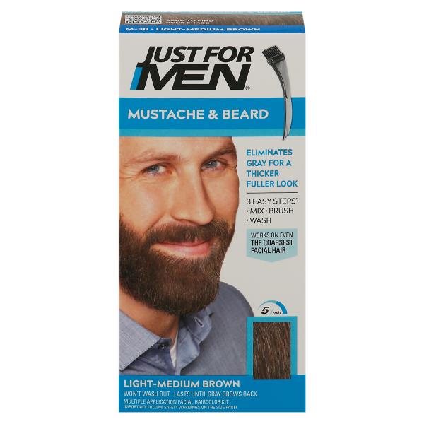 Just For Men Color Gel, Brush-In, Mustache & Beard, Light-Medium ... Just For Men Color Gel, Brush-In, Mustache & Beard, Light-Medium ...